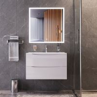 Зеркало Bond Cube 80x80 с подсветкой с сенсорным выключателем арт-M44ZE-8080 — фото 6, Зеркала в ванную комнату