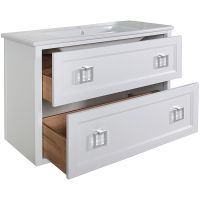 Тумба под раковину ASB-Woodline Рома 100П подвесная Белая арт-10852 — фото 2, Тумбы под раковину