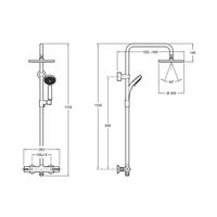 Душевая система Jacob Delafon July Хром арт-E45716-CP — фото 11, Душевые стойки