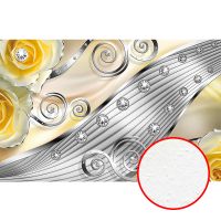 Фреска Ortograf 3D 6689 Фактура бархат FX Флизелин (4,2*2,7) Желтый/Серебряный, Абстракция арт-6689 (бархат FX) — фото 1, Фрески