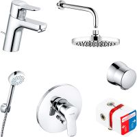 Товар: Комплект смесителей Kludi Pure Easy Хром арт-376300565 - фото 1 Комплект смесителей Kludi Pure Easy Хром арт-376300565 — фото 1, Готовые комплекты для ванной комнаты
