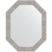 Зеркало Evoform Polygon 96х76 в багетной раме - Волна хром 90 мм арт-BY 7196 — фото 1, Зеркала в ванную комнату