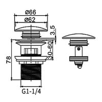 Товар: Донный клапан Frap click-clack Хром арт-F65-4 - фото 8 Донный клапан Frap click-clack Хром арт-F65-4 — фото 8, Донные клапаны
