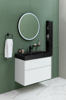 Металлическая полка Aquanet Магнум H 15х100 Черная матовая арт-326457 — фото 10, Полки для ванной и душа