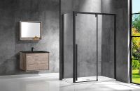 Душевой уголок Vincea Lugano 120х80 профиль Черный стекло прозрачное арт-VSR-1L8012CLB-1 — фото 3, Прямоугольные душевые уголки