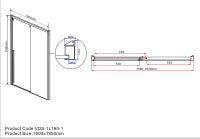 Душевая дверь Vincea Lugano 160 профиль Хром стекло прозрачное арт-VDS-1L160CL-1 — фото 7, Раздвижные душевые двери