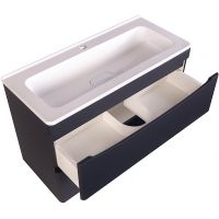 Тумба под раковину Style Line Бергамо мини 90 Люкс Plus подвесная Черная антискрейч арт-СС-00002366 — фото 2, Тумбы под раковину