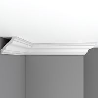 Товар: Карниз Decomaster 2400x78x74 мм арт-96684 - фото 1 Карниз Decomaster 2400x78x74 мм арт-96684 — фото 1, Карнизы