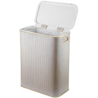 Корзина для белья Geralis Punto Бежевая, кант Золото, стандартная арт-PLG-B — фото 2, Корзины для белья