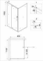 Товар: Душевой уголок Niagara Nova 110х80 профиль Холодное золото стекло прозрачное арт-NG-43-11AG-A80G - фото 5 Душевой уголок Niagara Nova 110х80 профиль Холодное золото стекло прозрачное арт-NG-43-11AG-A80G — фото 5, Прямоугольные душевые уголки