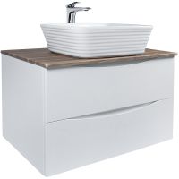 Тумба под раковину Bond Cube 80 подвесная Белая матовая Дуб арт-T09805 — фото 13, Тумбы под раковину