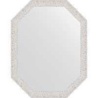 Зеркало Evoform Octagon 53x68 в багетной раме - Чеканка белая 46 мм арт-BY 7002 — фото 1, Зеркала в ванную комнату
