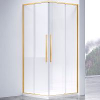 Душевой уголок Vincea Slim-N 100x90 профиль Брашированное золото стекло прозрачное арт-VSS-4SN9010CLG — фото 1, Прямоугольные душевые уголки