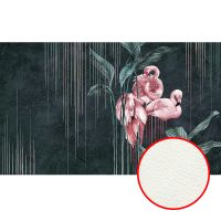 Фреска Ortograf Paradise 32252 Фактура флок FLK Флизелин (4,5*2,7) Черный/Зеленый/Розовый, Листья/Птицы арт-32252 (флок FLK) — фото 1, Фрески