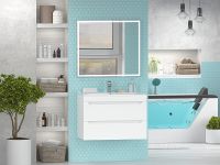 Тумба с раковиной Misty Бриз 80 подвесная Белая матовая арт-УТ000023905 — фото 8, Тумбы с раковиной