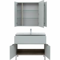 Товар: Комплект мебели для ванной Aquanet Алвита New 100 Серый матовый арт-273990 - фото 5 Комплект мебели для ванной Aquanet Алвита New 100 Серый матовый арт-273990 — фото 5, Комплекты мебели для ванной