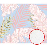 Фреска Ortograf Oasis 32734 Фактура бархат FX Флизелин (3,2*2,7) Голубой/Розовый, Листья арт-32734 (бархат FX) — фото 1, Фрески