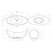 Ванна из искусственного камня Abber Stein 180x80 без гидромассажа арт-AS9633 — фото 8, Ванны из искусственного камня