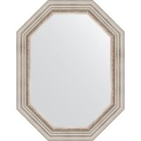 Зеркало Evoform Octagon 66x86 в багетной раме - Римское серебро 88 мм арт-BY 7167 — фото 1, Зеркала в ванную комнату