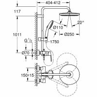 Душевая система Grohe Tempesta 250 Хром арт-26673001 — фото 5, Душевые стойки