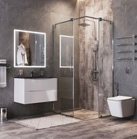 Зеркало Bond Cube 80x80 с подсветкой с сенсорным выключателем арт-M44ZE-8080 — фото 8, Зеркала в ванную комнату