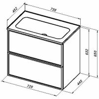 Товар: Тумба под раковину Aquanet Арт 75 подвесная Ясень графит арт-329064 - фото 13 Тумба под раковину Aquanet Арт 75 подвесная Ясень графит арт-329064 — фото 13, Тумбы под раковину