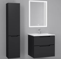 Зеркальный шкаф Jorno Slide 60 с подсветкой с сенсорным выключателем и часами арт-Sli.03.60/A — фото 3, Зеркальные шкафы в ванную