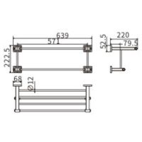 Полка для полотенец CeramaLux Gamma Хром арт-12310 — фото 2, Полки для полотенец