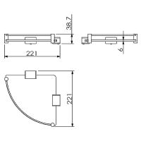 Стеклянная полка Langberger Black Edition угловая Черная матовая арт-11351F-BP — фото 2, Полки для ванной и душа