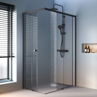 Товар: Душевой уголок AM.PM X-Joy 120х80 профиль Черный матовый стекло прозрачное арт-W94G-403-12080-BТ - фото 7 Душевой уголок AM.PM X-Joy 120х80 профиль Черный матовый стекло прозрачное арт-W94G-403-12080-BТ — фото 7, Прямоугольные душевые уголки