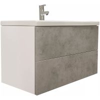 Тумба под раковину Marka One Mix 80П подвесная Чикаго светло-серый арт-У76462 — фото 1, Тумбы под раковину