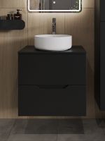 Тумба с раковиной Orange Line 60 подвесная Черная матовая арт-Li-60TubMDF+B09-360W — фото 3, Тумбы с раковиной