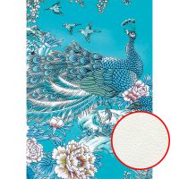 Фреска Ortograf Paradise 32202 Фактура флок FLK Флизелин (1,9*2,7) Голубой, Птицы/Цветы арт-32202 (флок FLK) — фото 1, Фрески