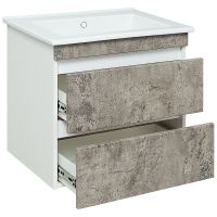 Тумба под раковину Runo Манхэттен 65 Серый бетон Белая арт-00-00001018 — фото 2, Тумбы под раковину