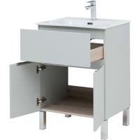 Тумба под раковину Aquanet Алвита New 60 Серая матовая арт-277548 — фото 7, Тумбы под раковину