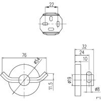 Двойной крючок Villeroy&Boch Elements-Tender Хром арт-TVA15101200061 — фото 2, Крючки для полотенец