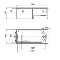 Акриловая ванна Timo Mika 180x80 без гидромассажа арт-MIKA1880 — фото 5, Акриловые ванны
