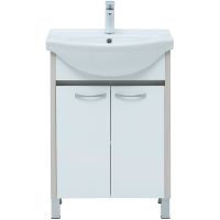 Тумба с раковиной Aquanet Донна 60 Белый дуб Белая арт-298579 — фото 2, Тумбы с раковиной