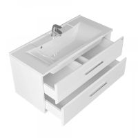 Тумба под раковину СанТа Омега 100 подвесная Белая арт-207028 — фото 2, Тумбы под раковину