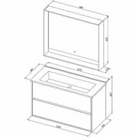 Тумба под раковину Aquanet Милан 105 подвесная Черный глянец арт-316690 — фото 10, Тумбы под раковину