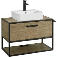 Тумба под раковину Aquaton Лофт Фабрик 80 подвесная Дуб кантри арт-1A242401LTDY0 — фото 2, Тумбы под раковину