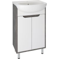 Тумба под раковину Runo Эко 50 Железный камень Белая арт-00-00001337 — фото 1, Тумбы под раковину