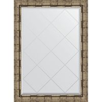 Зеркало Evoform Exclusive-G 101х73 с гравировкой в багетной раме - Серебряный бамбук 73 мм арт-BY 4179 — фото 1, Зеркала в ванную комнату