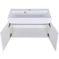 Тумба с раковиной Orange Квадро 60 подвесная Белый глянец арт-KV-60TUW+Racl — фото 4, Тумбы с раковиной