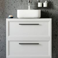 Тумба с раковиной STWORKI Эстерсунд 75 подвесная Белая матовая Монте тиберио арт-459862 — фото 1, Тумбы с раковиной