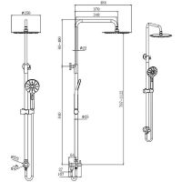 Душевая система Aquatek Черная матовая арт-AQ2046MB — фото 2, Душевые стойки