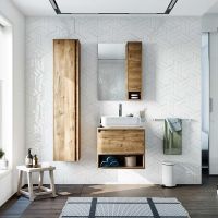 Тумба с раковиной STWORKI Карлстад 60 подвесная Дуб рустикальный арт-427728 — фото 4, Тумбы с раковиной