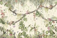 Фреска Ortograf Miracle 33868 Фактура бархат FX Флизелин (4*2,7) Бежевый/Разноцветный, Листья/Животные/Птицы арт-33868 (бархат FX) — фото 2, Фрески