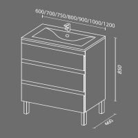 Тумба с раковиной SanVit Авеню-3 70 Белая глянцевая арт-kavenu3070w — фото 5, Тумбы с раковиной