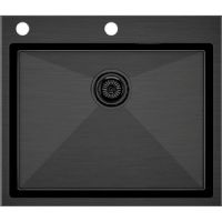 Кухонная мойка Paulmark Kroner-Edge 59 Вороненая сталь арт-PM775951-GM — фото 1, Кухонные мойки